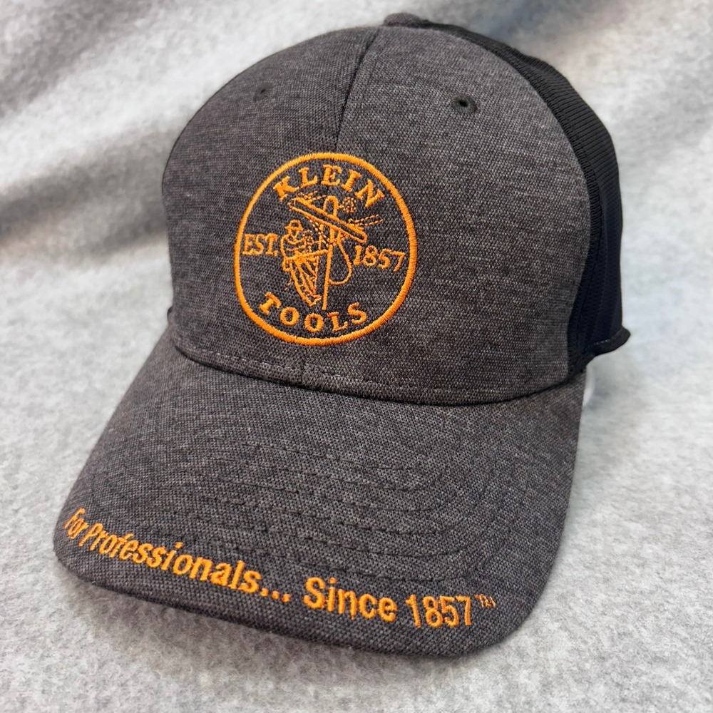 Klein Tools Logo Mens Gray Trucker Hat Snapback Workwear OSFM